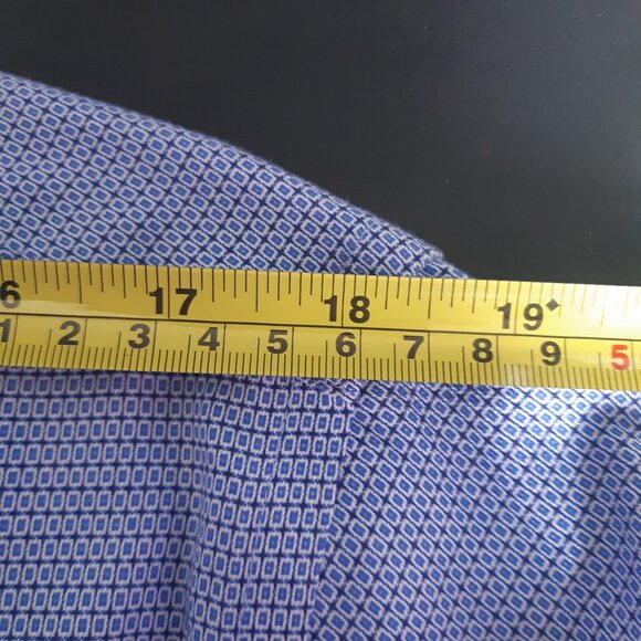 Alfred Sung SZ 16 100% Cotton Blue with White Men's Button Up Dress Shirt - Picture 7 of 14